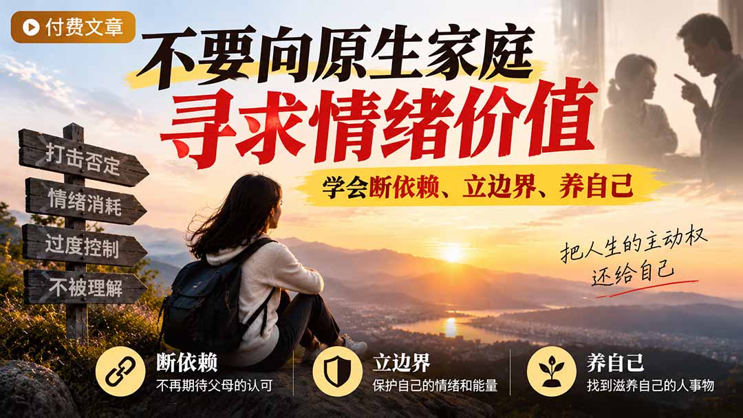 付费文章：不要向原生家庭寻求情绪价值，学会断依赖、立边界、养自己-MFXUI中国站