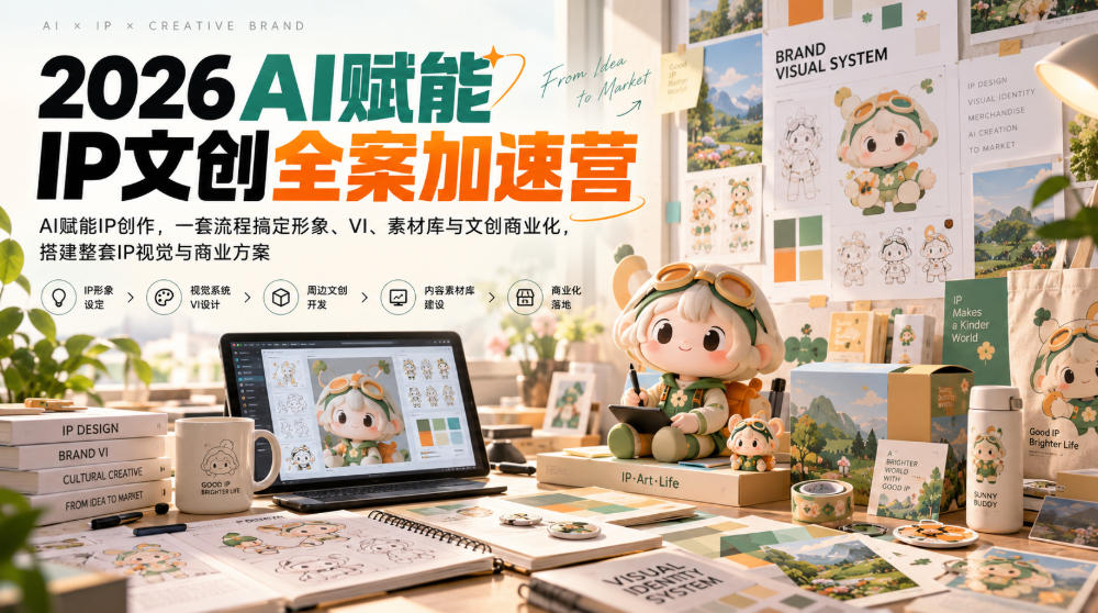 2026AI赋能ip文创全案加速营，AI赋能IP创作，一套流程搞定形象、VI、素材库与文创商业化，搭建整套IP视觉与商业方案-MFXUI中国站
