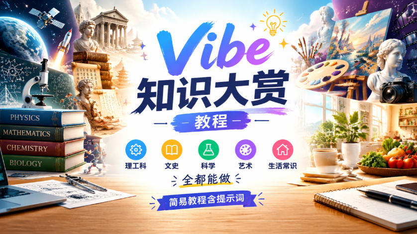 Vibe知识大赏教程，理工科、文史、科学、艺术、生活常识全都能做，简易教程含提示词(更新1025)-MFXUI中国站