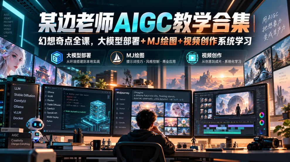 某边老师AIGC教学合集｜幻想奇点全课，大模型部署+MJ绘图+视频创作系统学习-MFXUI中国站