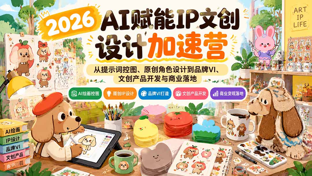 2026AI赋能IP文创设计加速营：从提示词控图、原创角色设计到品牌VI、文创产品开发与商业落地-MFXUI中国站