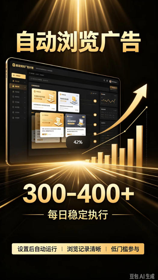 自动浏览广告计划，0门槛副业，日入300-400，躺賺稳定风口项目，无需人工操作，解放双手【揭秘】-MFXUI中国站