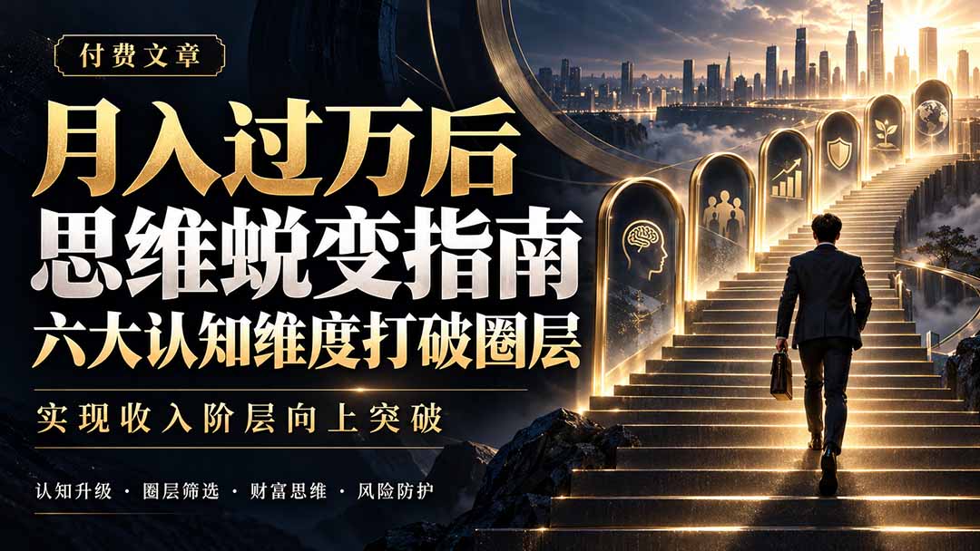 付费文章：月入过万后思维蜕变指南，六大认知维度打破圈层，实现收入阶层向上突破-MFXUI中国站